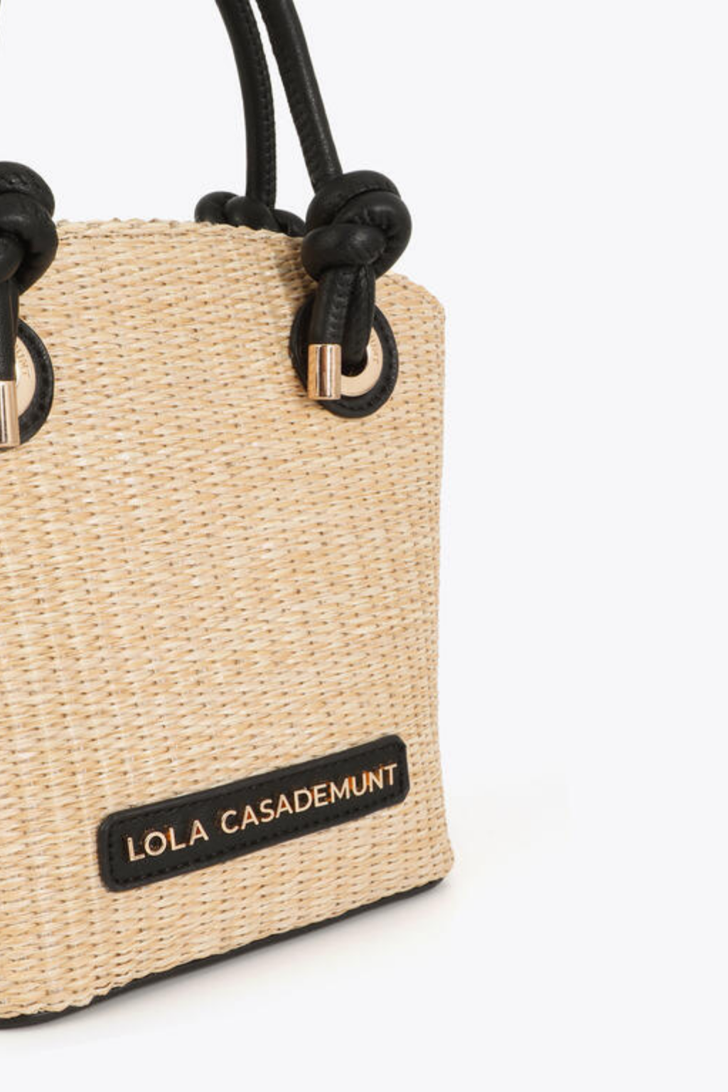 MALA MINI EM RÁFIA COM ALÇAS EM CONTRASTE - LOLA CASADEMUNT
