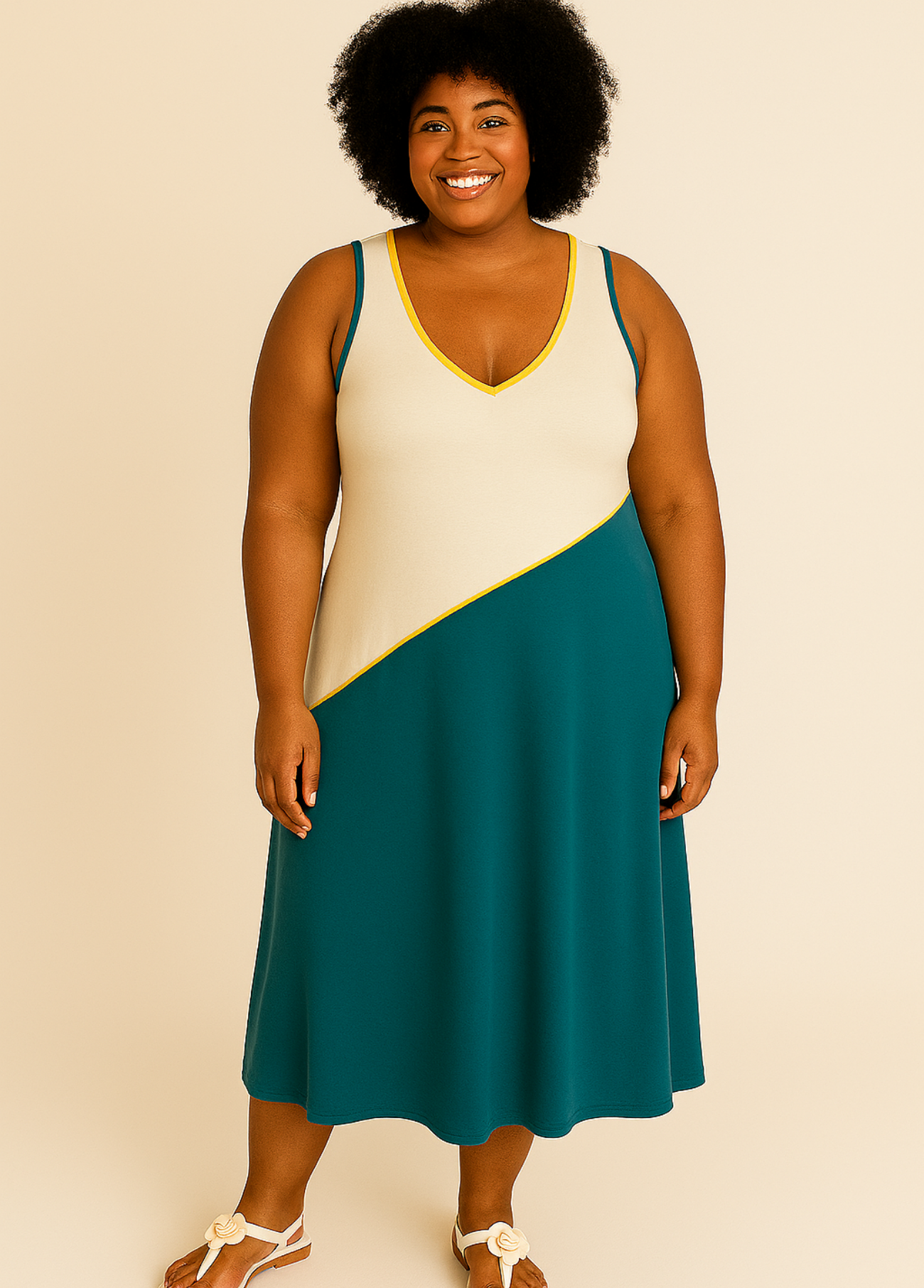 VESTIDO BICOLOR - ADET