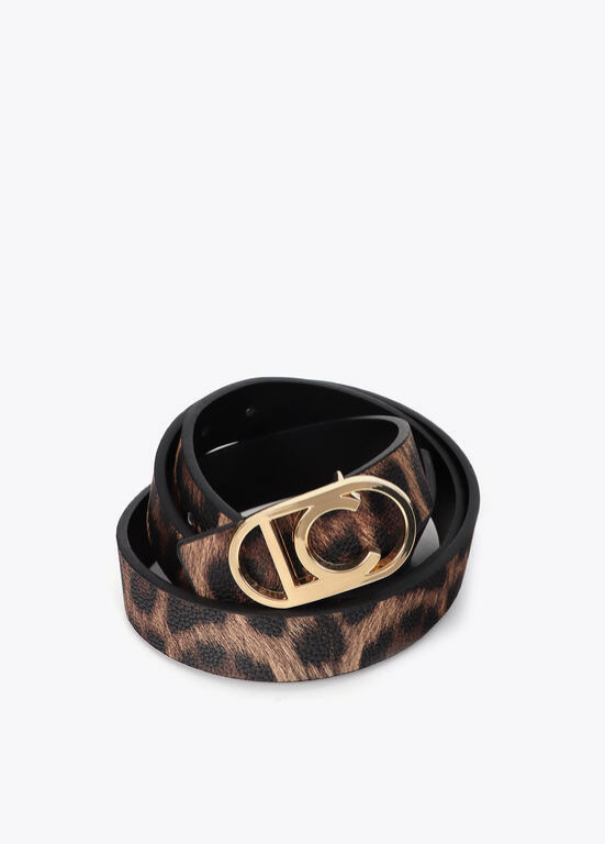 CINTO REVERSÍVEL ANIMAL PRINT E PRETO LC - LOLA CASADEMUNT