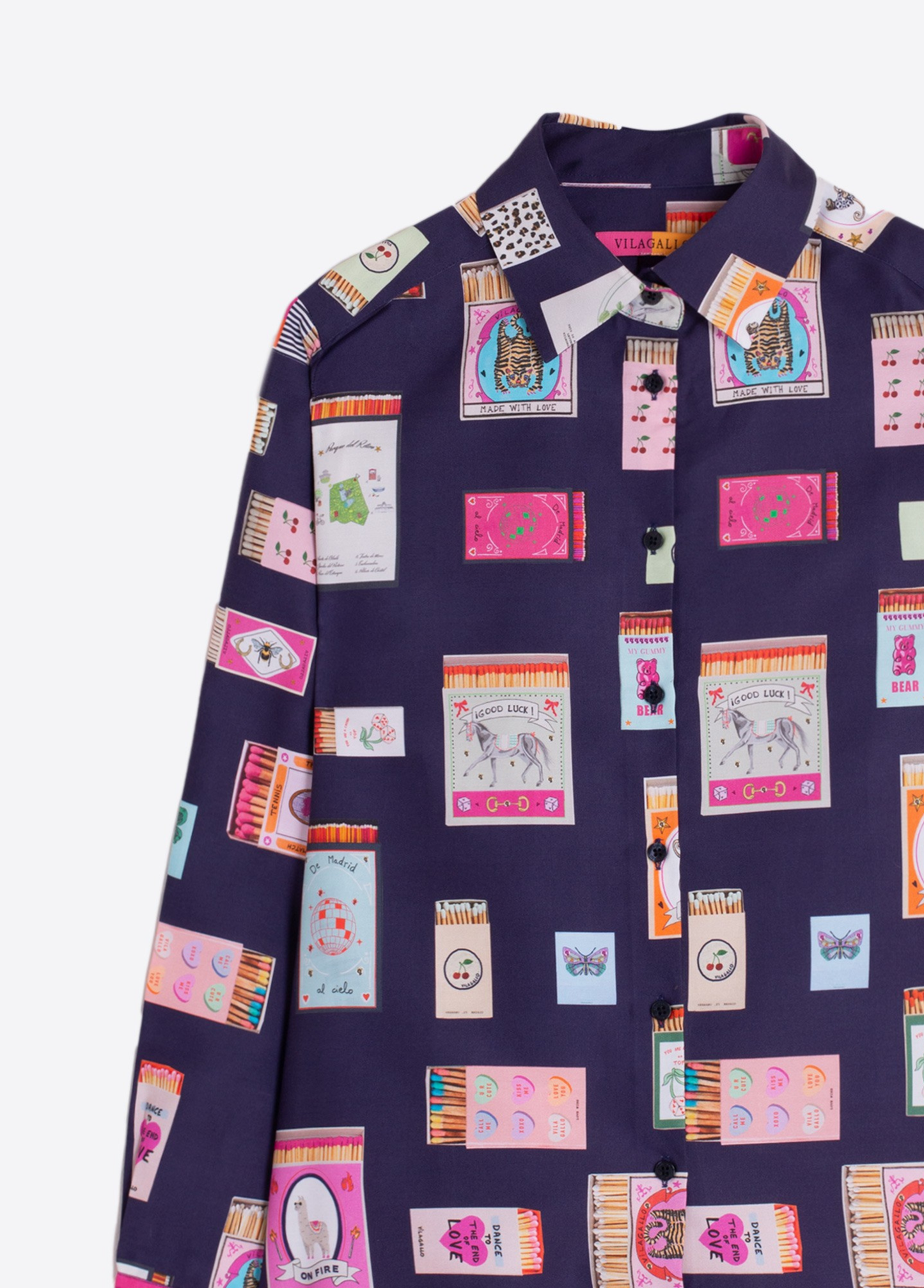 CAMISA DE MANGA COM ESTAMPA DE CAIXA DE FÓSFOROS - VILAGALLO