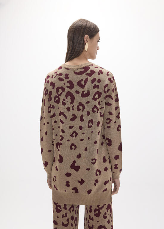 JERSEY LONGO DE JACQUARD EM ANIMAL PRINT - LOLA CASADEMUNT