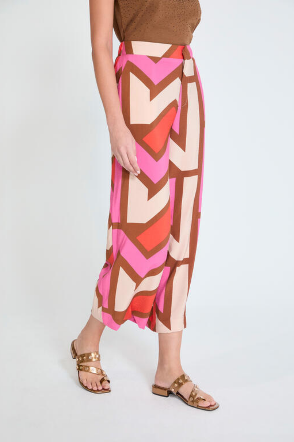 CALÇAS ESTAMPADAS GEOMÉTRICAS MULTICOLOR - LOLA CASADEMUNT BY MAITE