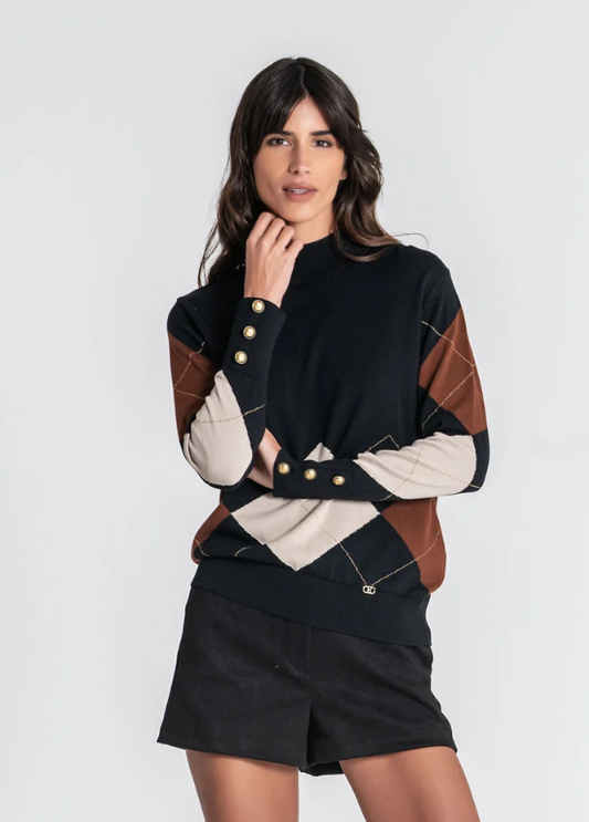 CAMISOLA DE MALHA COM LOSANGOS - RUGA