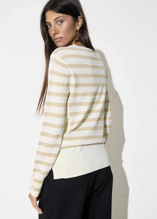 JERSEY DE MALHA COM RISCAS, LUREX E BRAZÃO LC - LOLA CASADEMUNT