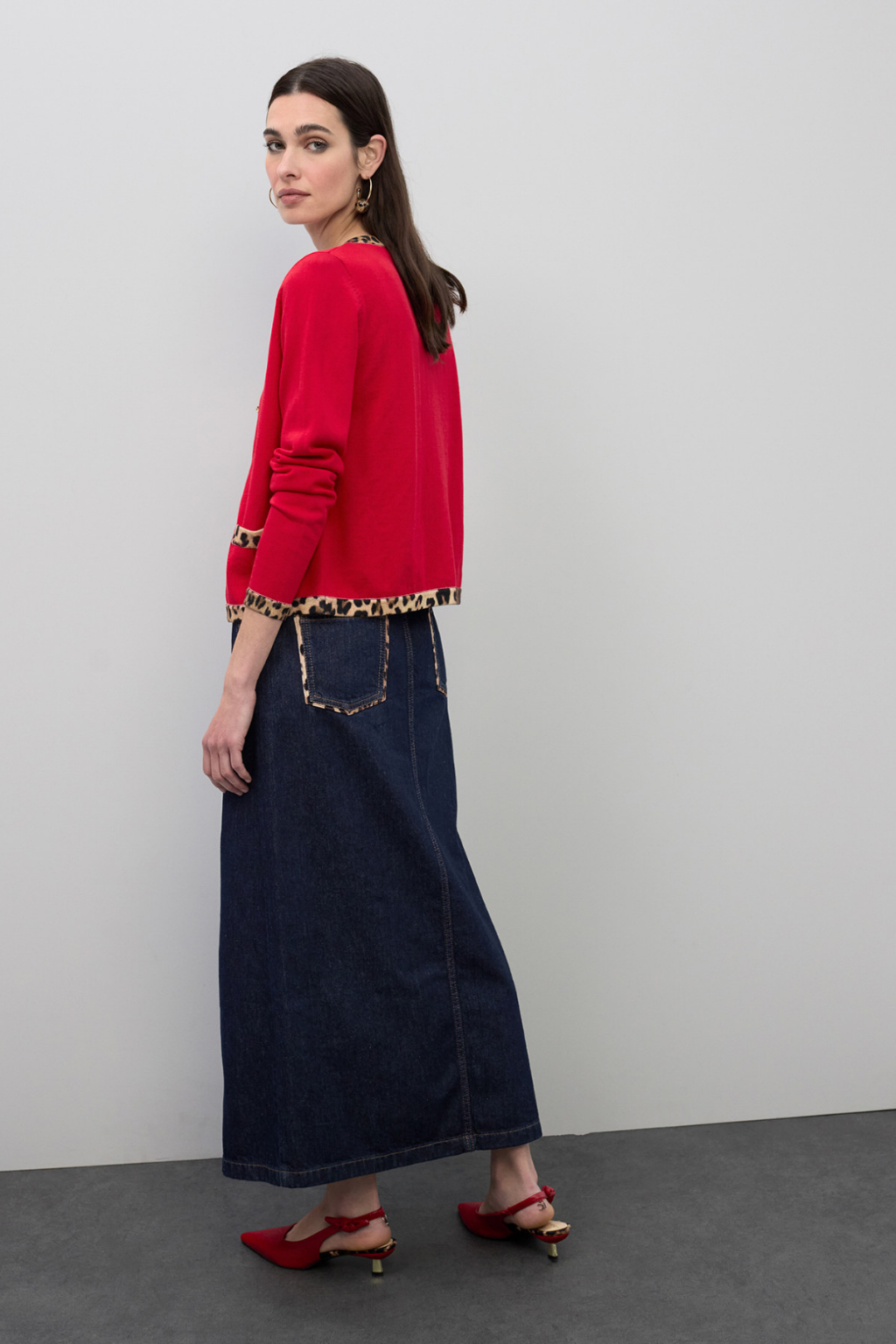 CARDIGAN COM CONTRASTE ANIMAL PRINT - LOLA CASADEMUNT