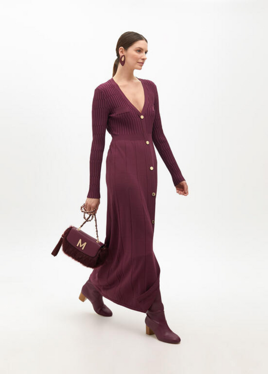 VESTIDO DE MALHA COM BOTÕES - LOLA CASADEMUNT