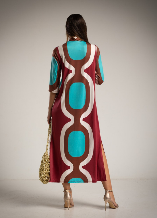VESTIDO MAXI ESTAMPADO GEOMÉTRICO - ALIBY