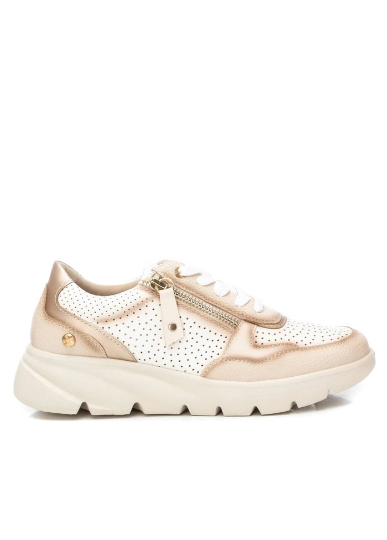 TÉNIS BEGE COM ZÍPER LATERAL - XTI