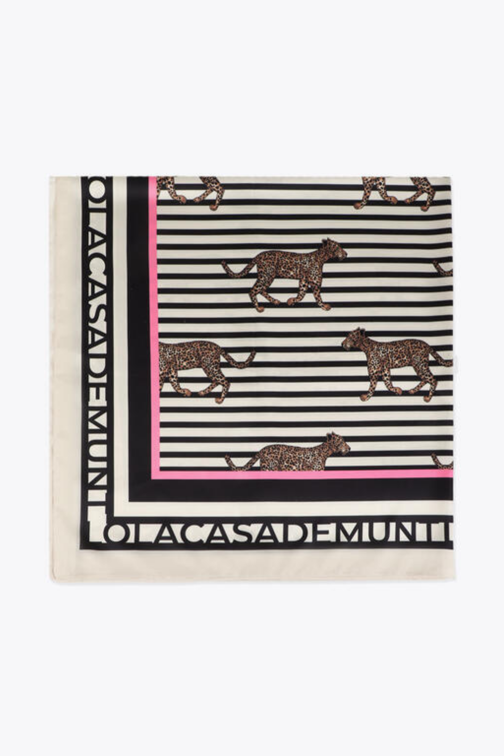 LENÇO DE CETIM DE RISCAS E LEOPARDOS - LOLA CASADEMUNT