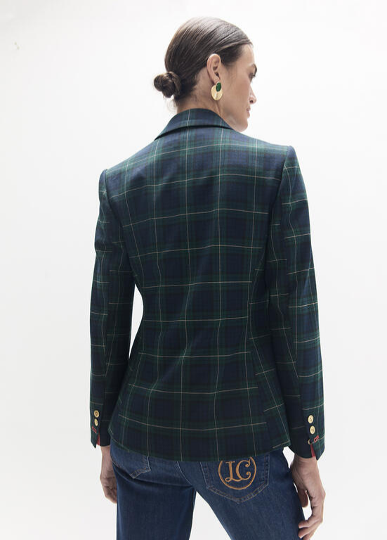 BLAZER XADREZ AZUK E VERDE COM BRAZÃO LC - LOLA CASADEMUNT