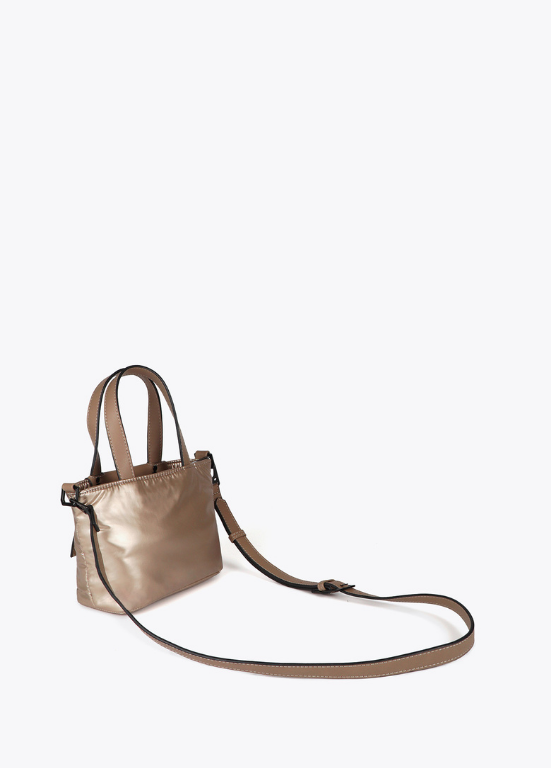 MINI SHOPPER EM NYLON ACETINADO DOURADO - LOLA CASADEMUNT