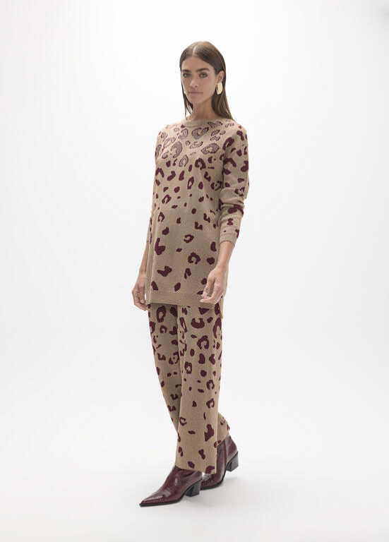 CALÇAS JACQUARD EM ANIMAL PRINT - LOLA CASADEMUNT