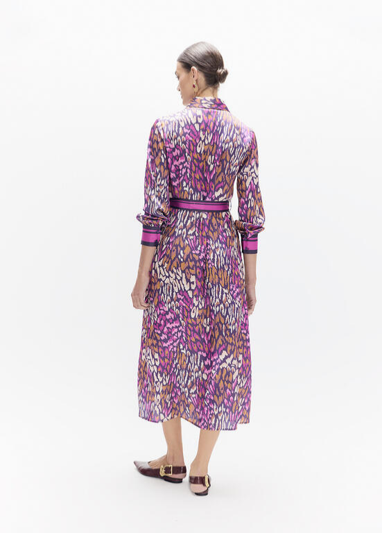 VESTIDO ESTAMPA ANIMAL PRINT ROXO - LOLA CASADEMUNT