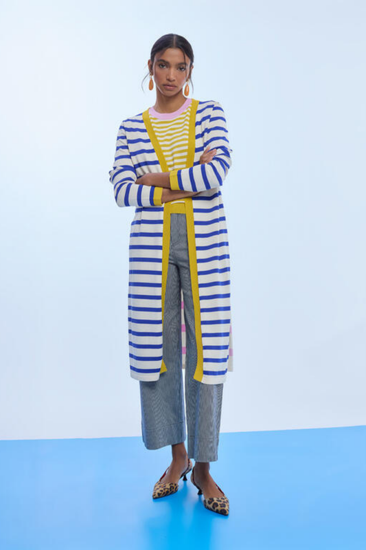 CARDIGAN LONGO RISCAS COLORIDAS - LOLA CASADEMUNT