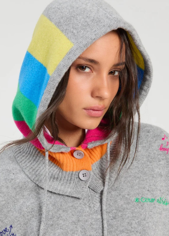 CAPUZ TIPO BALACLAVA COM RISCAS MULTICOLOR - VILAGALLO