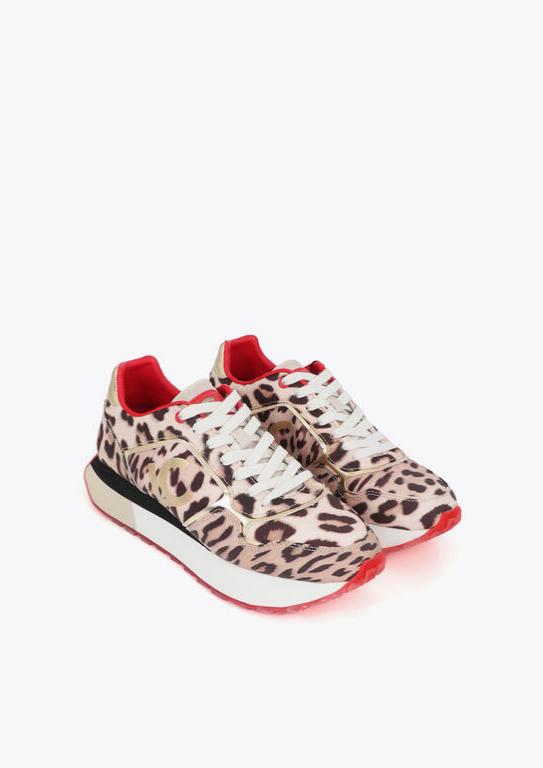 TÉNIS ANIMAL PRINT COM CONTRASTES VERMELHOS - LOLA CASADEMUNT