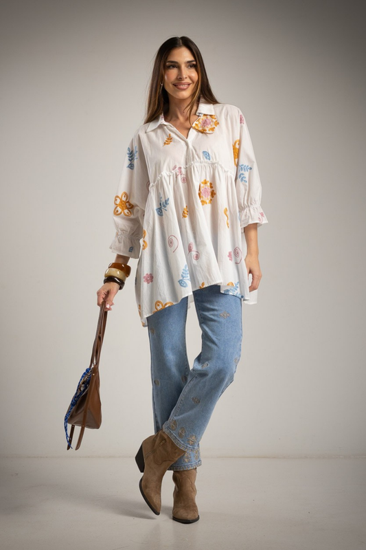 BLUSA COM BORDADOS - ALBANO'S