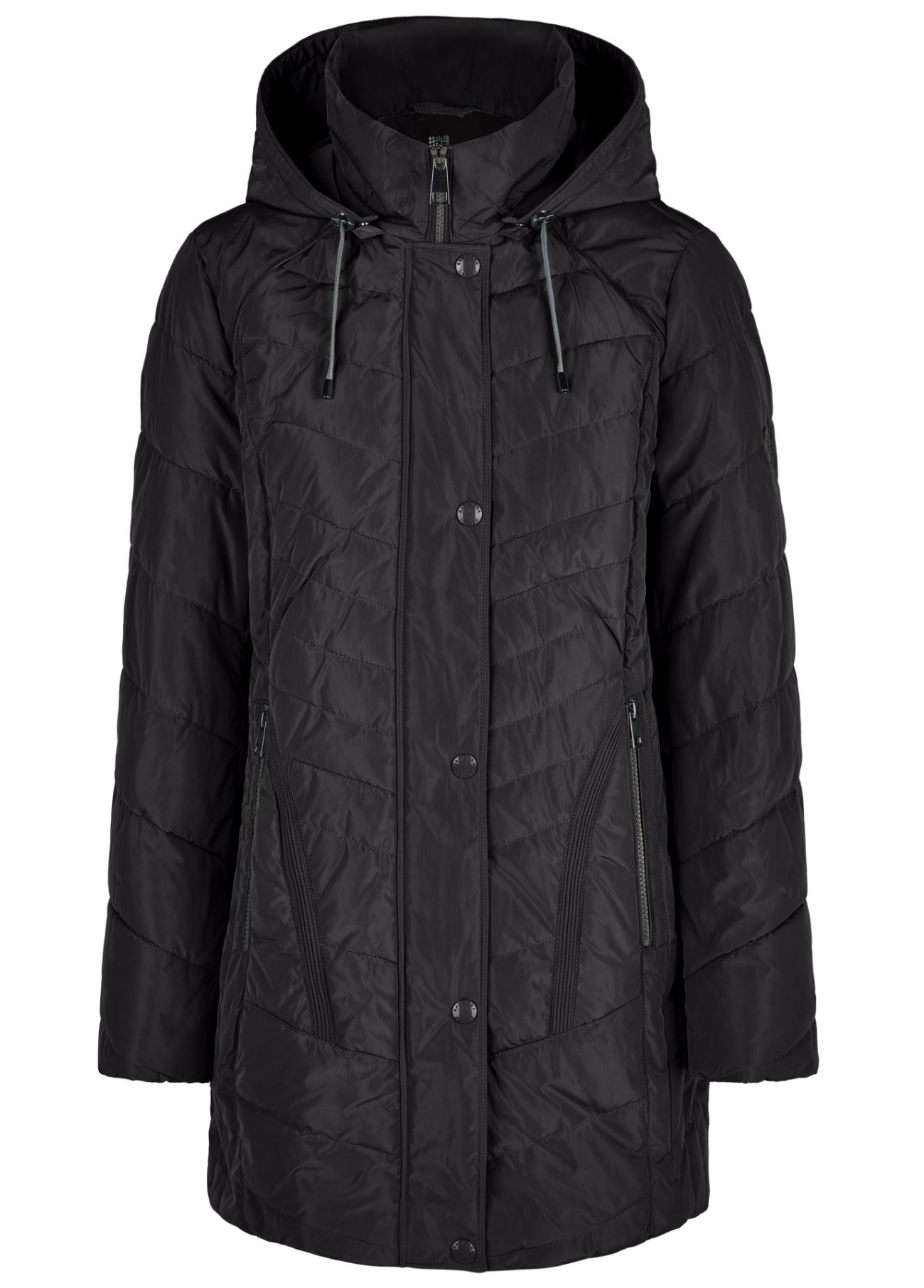 PARKA ACOLCHOADA PRETA COM CAPUZ - BARBARA LEBEK