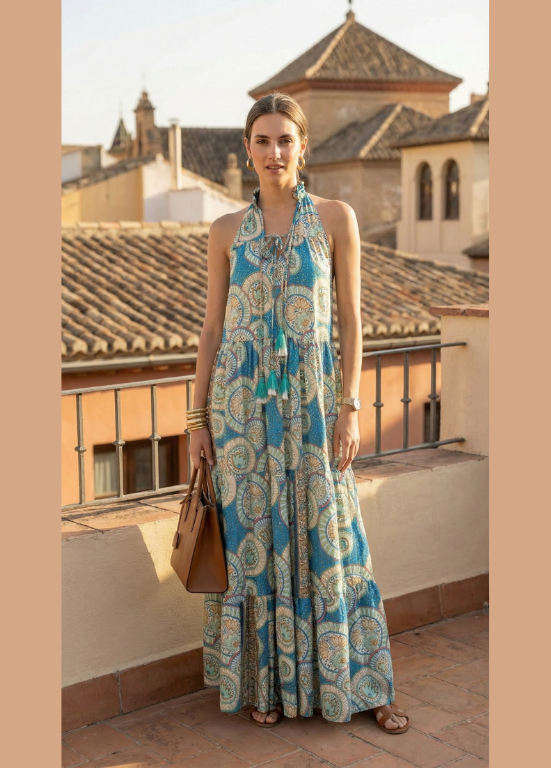 VESTIDO LEVE EM SEDA FRIA - ALIBY