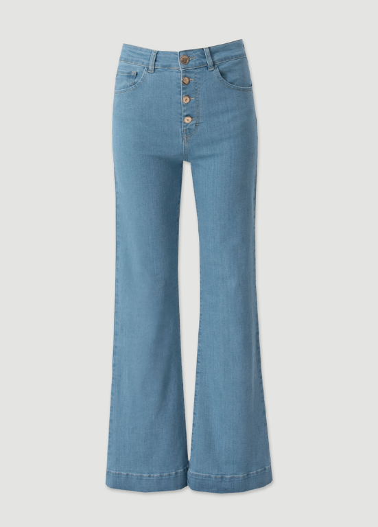 JEANS EM ALGODÃO COM CORTE FLARE - FERRACHE