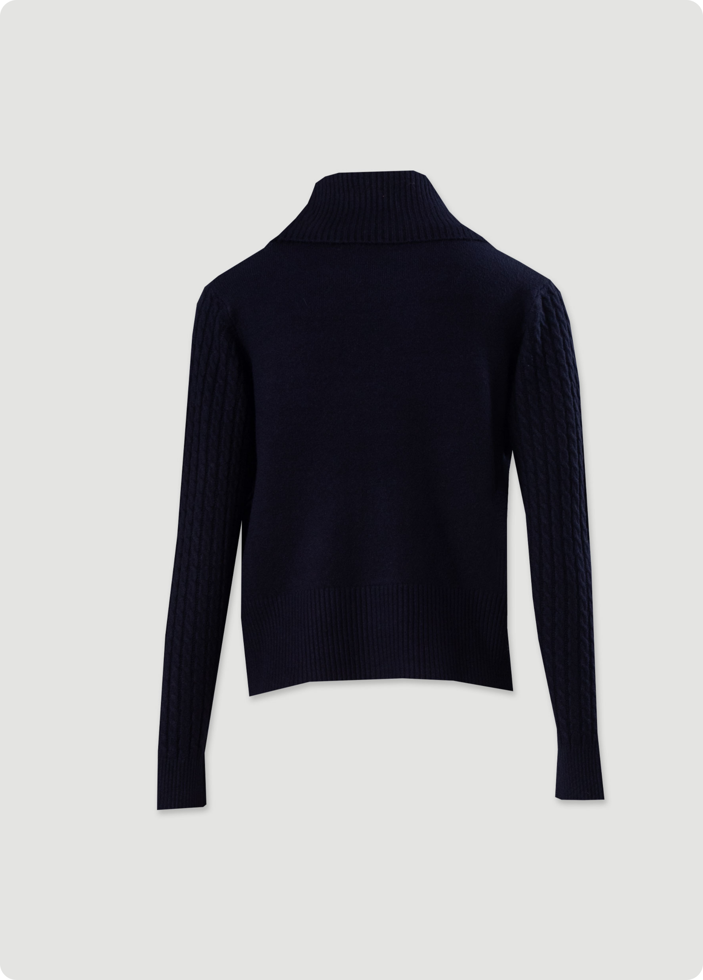 CAMISOLA DE GOLA ALTA EM MALHA TRABALHADA - FERRACHE