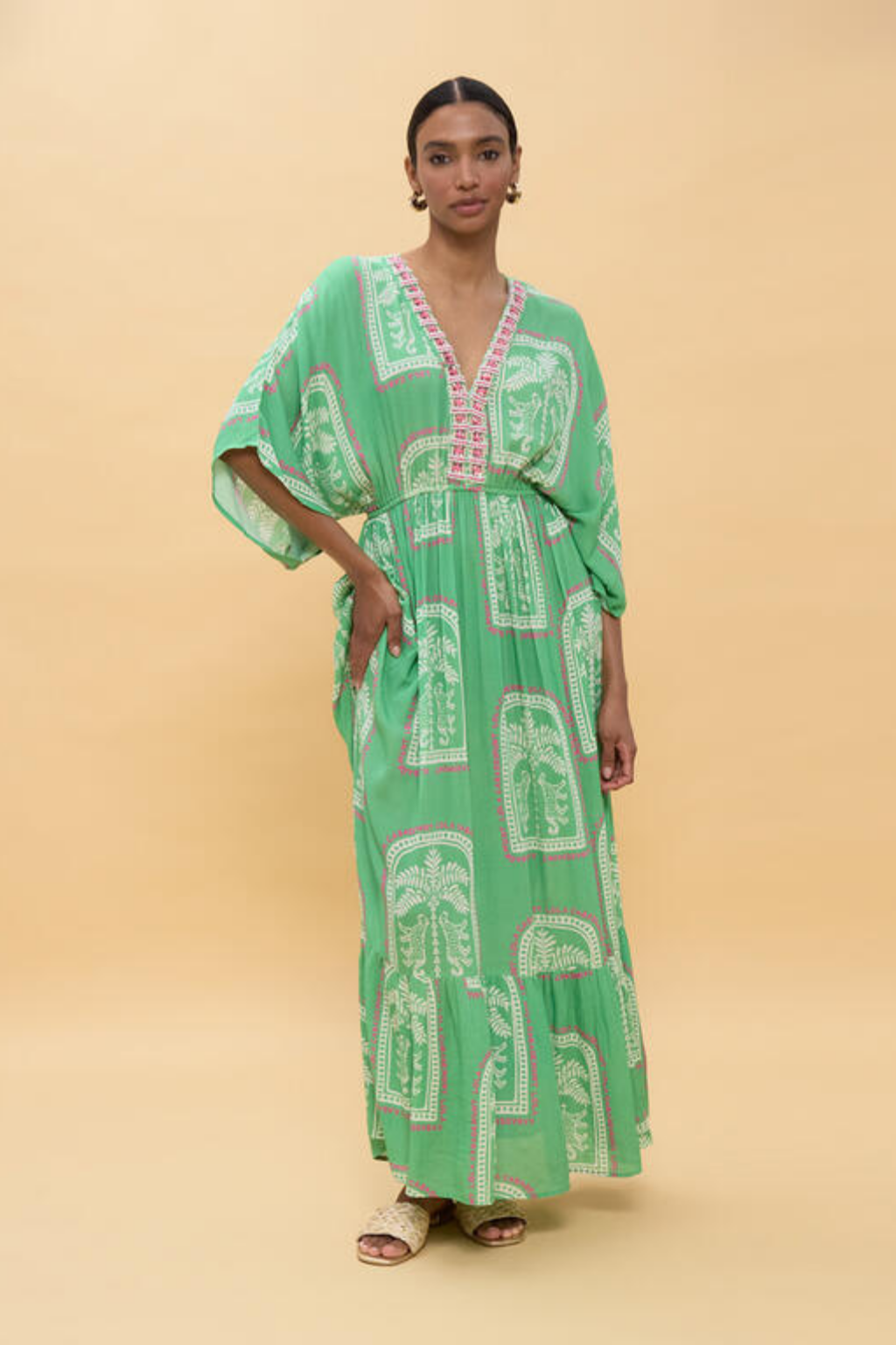 KAFTAN EM TONS DE VERDE - LOLA CASADEMUNT