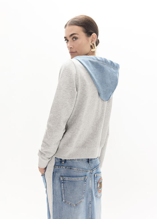 CARDIGAN MALHA E GANGA COM CAPUZ LC - LOLA CASADEMUNT