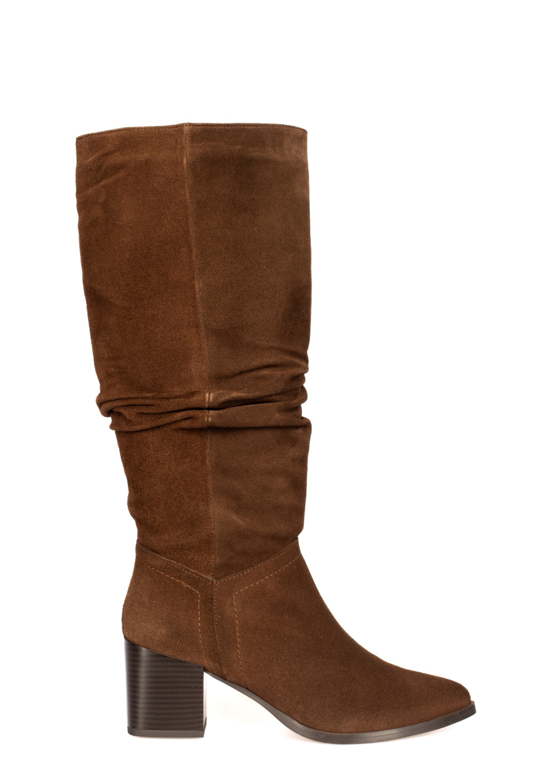 BOTA CASTANHA DE SALTO CANO ENRUGADO EM CAMURÇA - TAPADAS