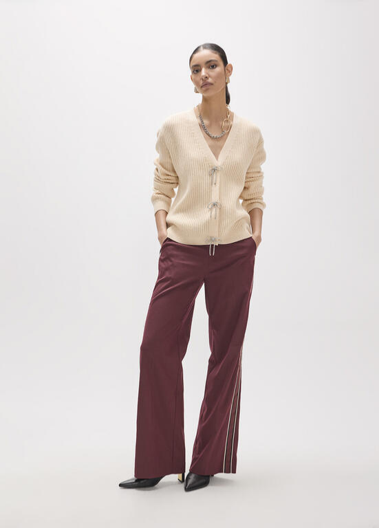 CARDIGAN CRU COM LAÇOS DE CRISTAL - LOLA CASADEMUNT