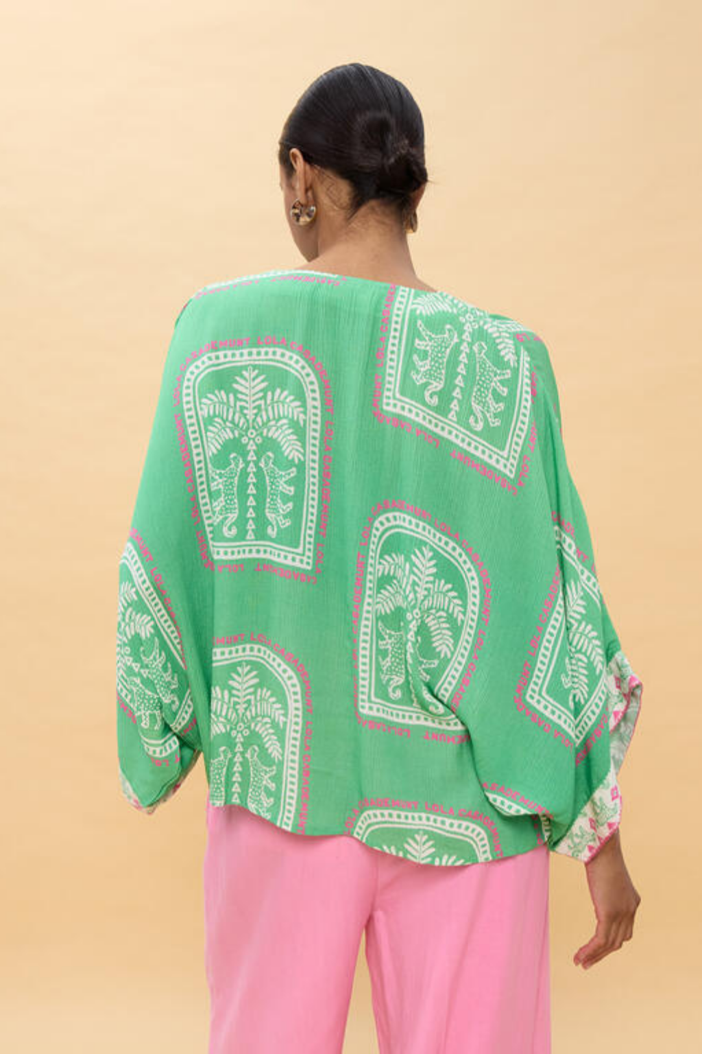 BLUSA ÉTNICA EM TONS DE VERDE- LOLA CASADEMUNT