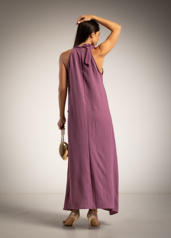 VESTIDO COMPRIDO COM DECOTE HALTER E DETALHE DE LAÇO - ALBANO'S