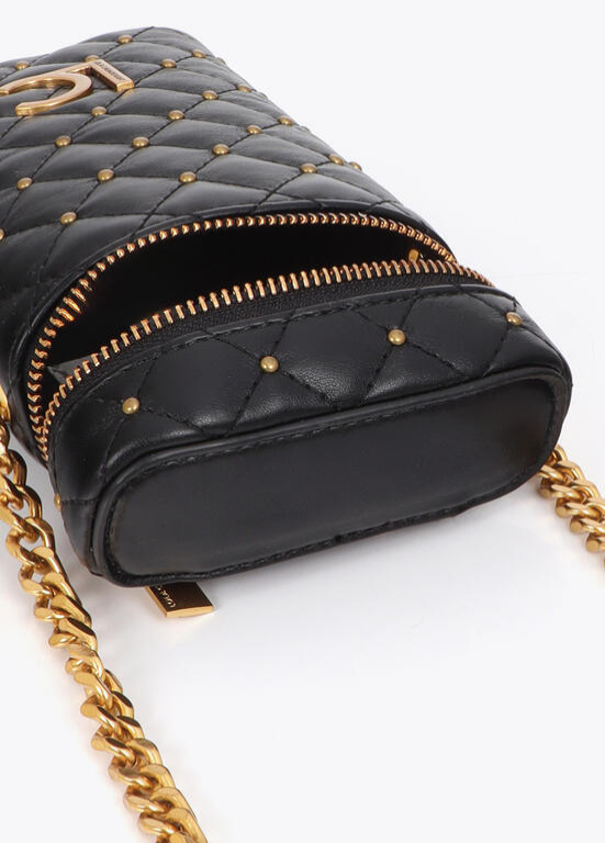 BOLSA DE TELEMÓVEL EM ECOPELE COM EFEITO METALASSÉ E TACHAS DOURADAS LC - LOLA CASADEMUNT