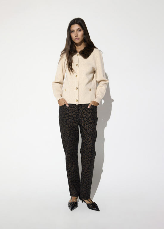 CARDIGAN COM GOLA DE PELE - LOLA CASADEMUNT