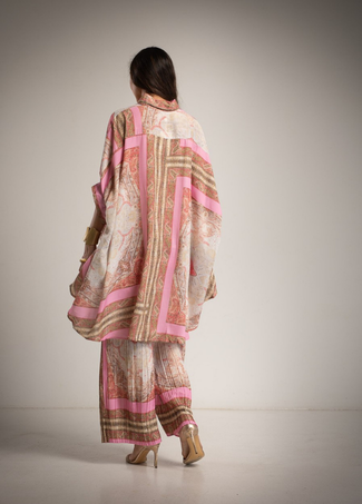 CONJUNTO DE 2 PEÇAS EM TECIDO PLISSADO COM CORNUCÓPIAS - ALIBY