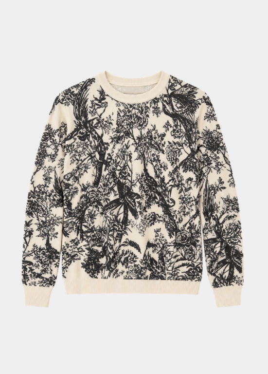 JERSEY DE MALHA COM ESTAMPADO BRANCO E PRETO - ALIBY