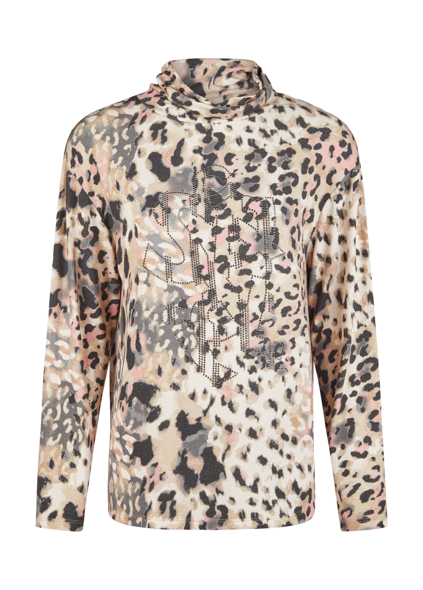 CAMISOLA ANIMAL PRINT COM LIGEIRA GOLA E STRASS - BARBARA LEBEK