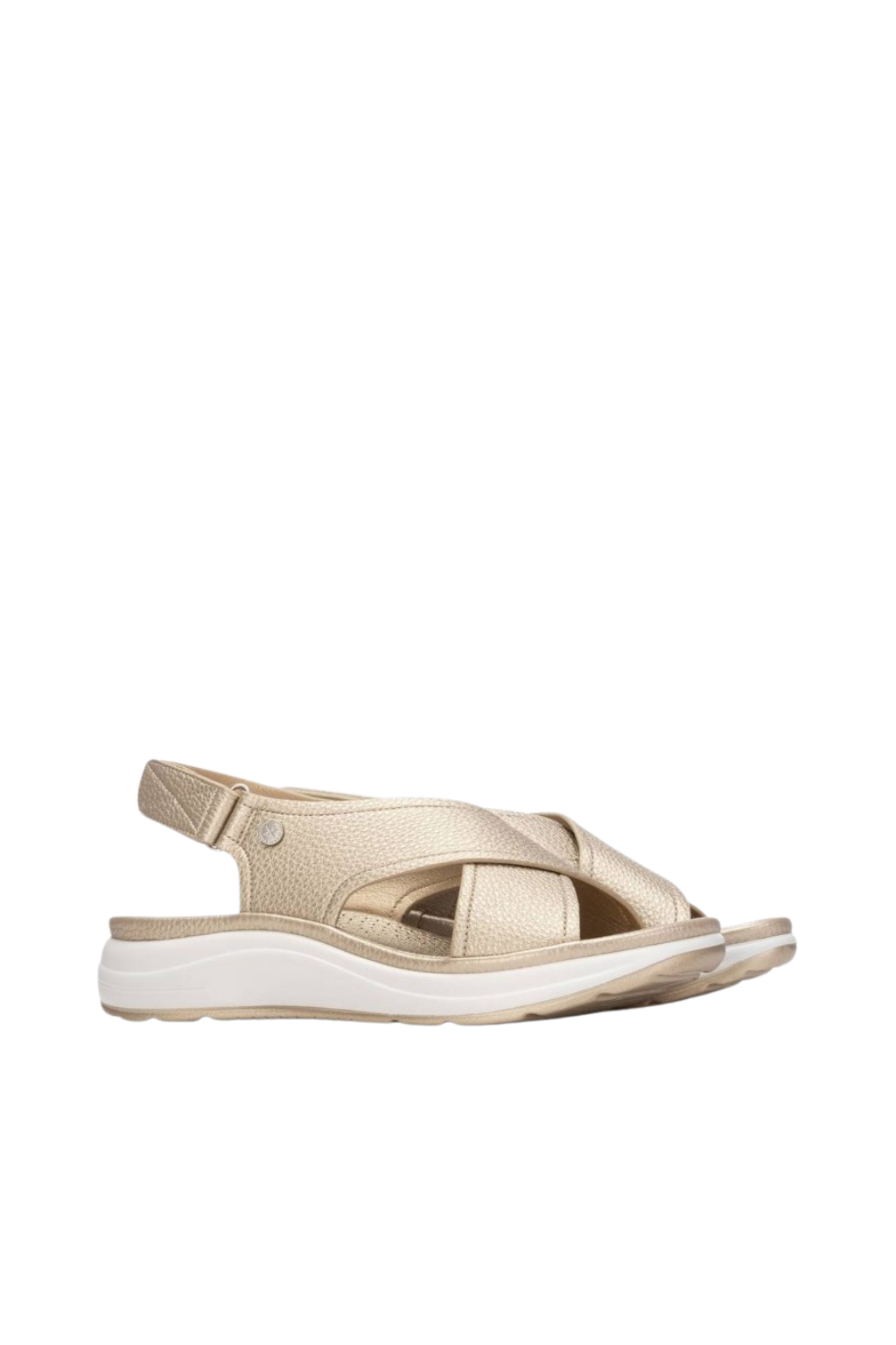 SANDÁLIAS DE TIRAS LARGAS CRUZADAS EM TONS DOURADOS - XTI shoes