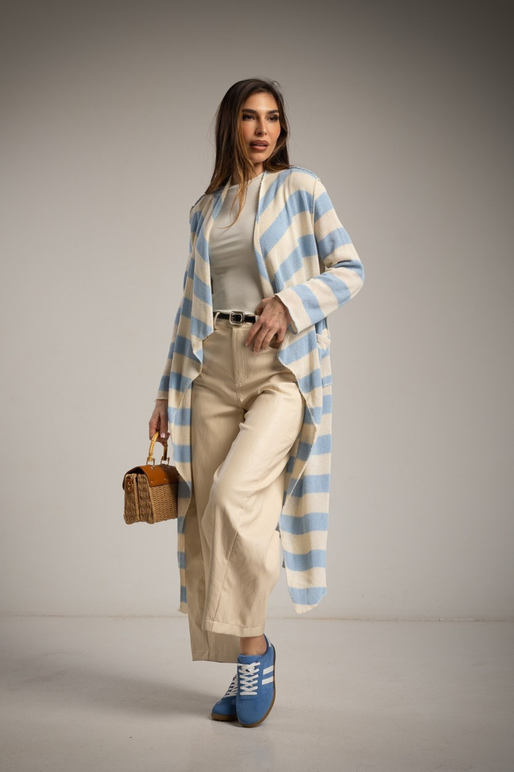 CARDIGAN COMPRIDO RISCAS - ALBANO'S