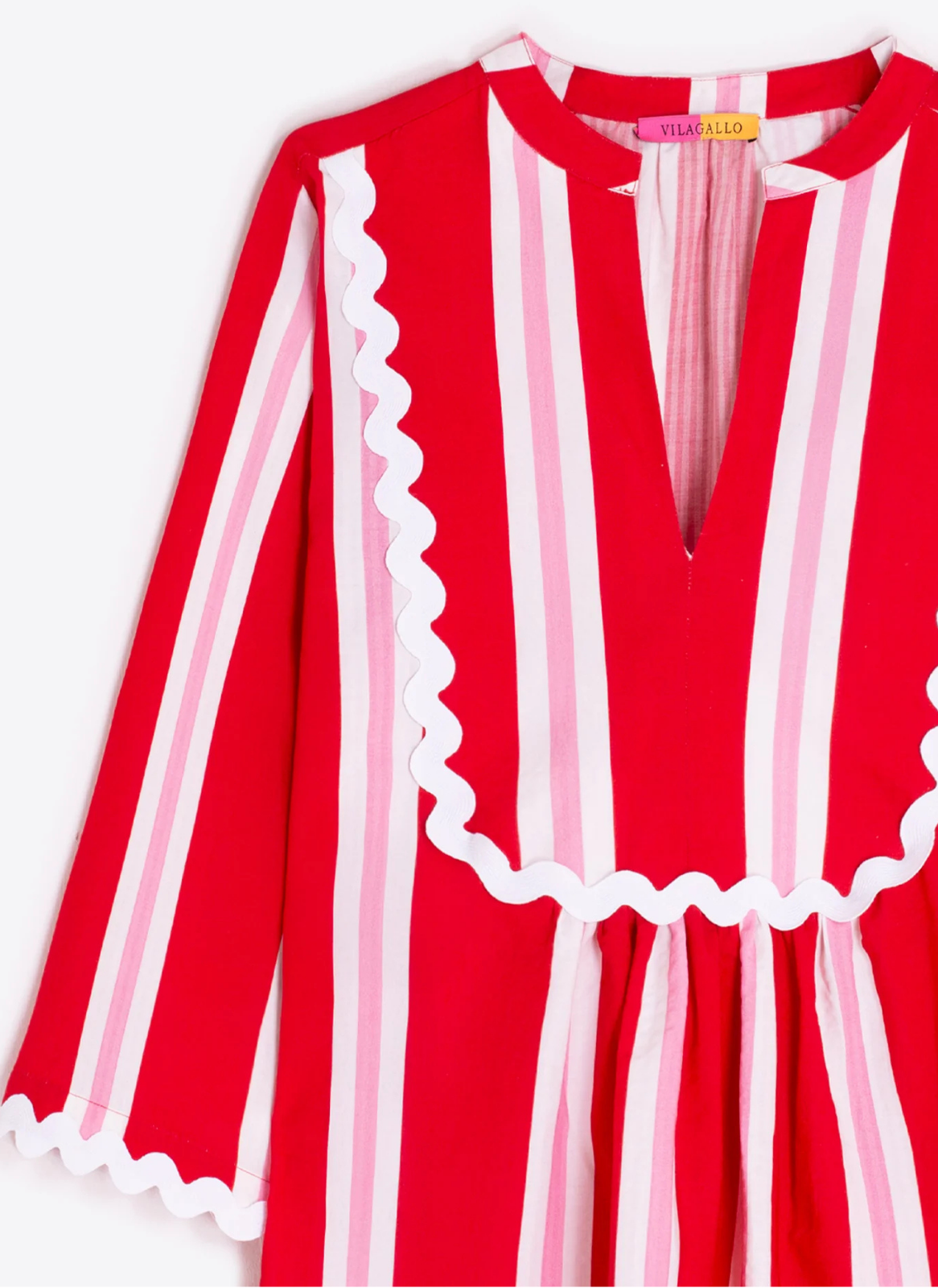 CAMISA VERMELHA COM RISCAS VERTICAIS BICOLOR - VILAGALLO