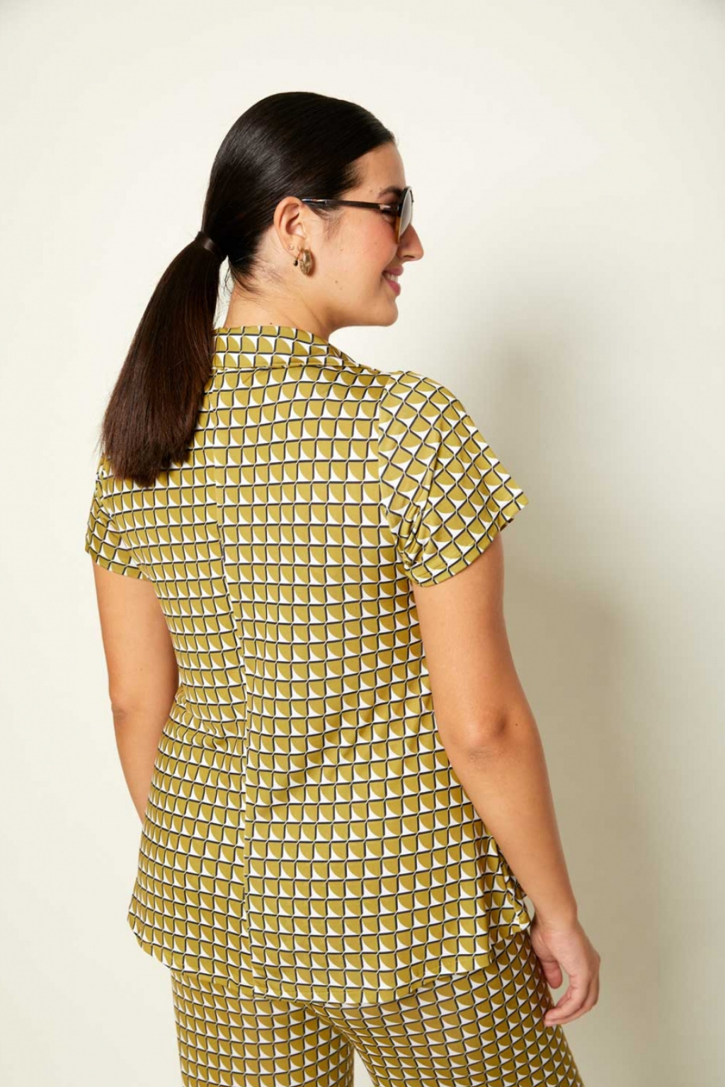 POLO ESTAMPADO GEOMÉTRICO PISTACHO - AN VITO