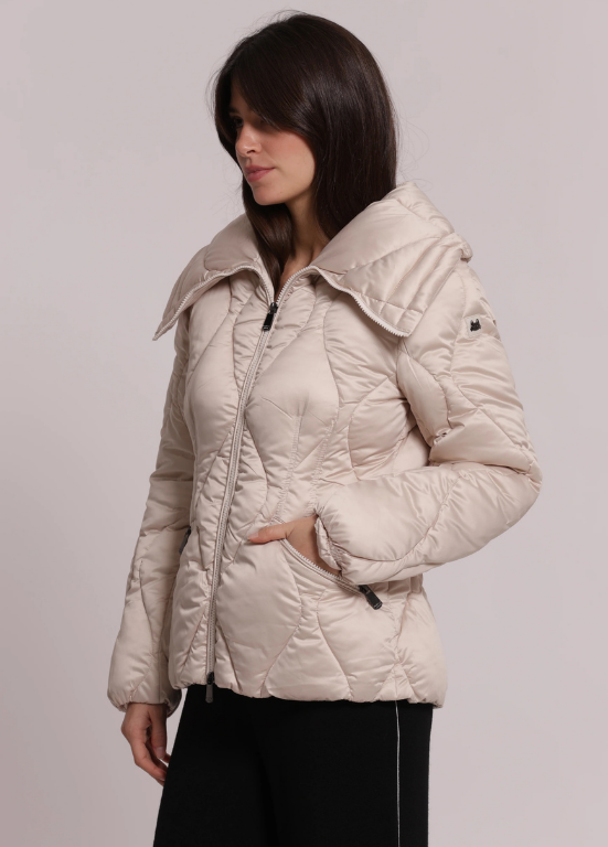PARKA ACOLCHOADA COM ZÍPER E GOLA LARGA - MIMI MUA