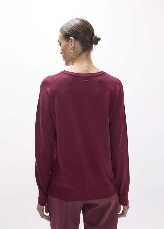 JERSEY BORDEAUX COM LEOPEARDO EM REVELO LC - LOLA CASADEMUNT