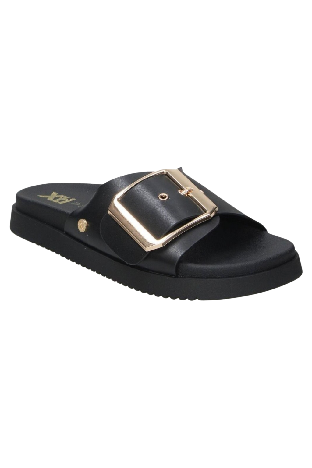 CHINELAS PRETAS COM FIVELA DOURADA OVERSIZED - XTI shoes