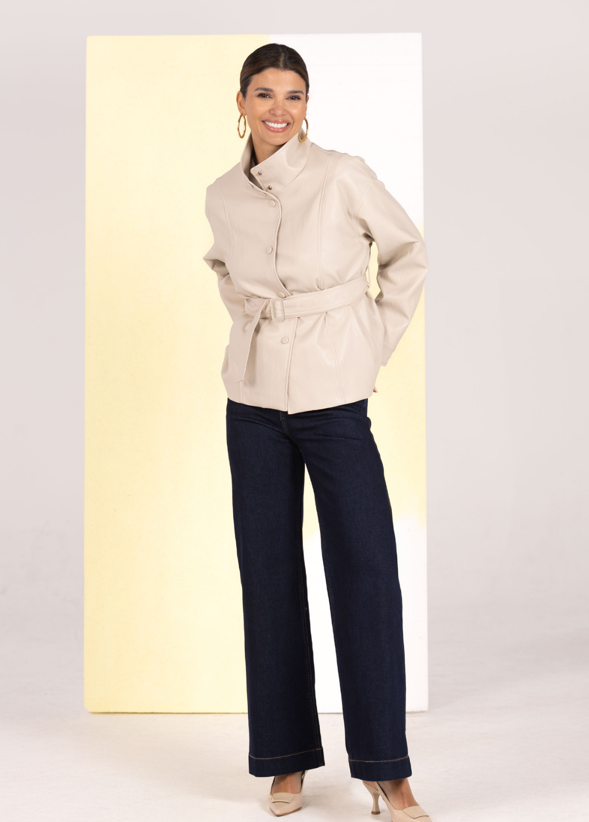 BLUSÃO ECOPELE FEMININO COM CINTO - FERRACHE