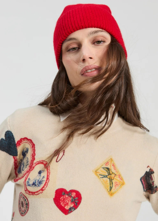 SUÉTER TRICOTADA COM ESTAMPADO VINTAGE - VILAGALLO