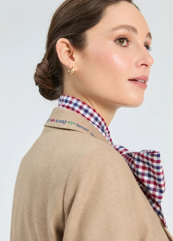 BLAZER DE INVERNO ESPINHADO BEGE COM BORDADOS - VILAGALLO