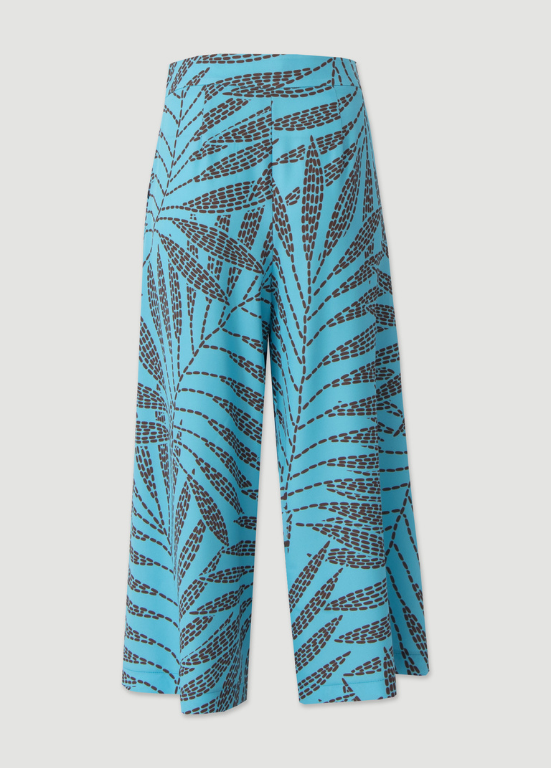CALÇA DE PERNA LARGA COM ESTAMPADO GRÁFICO EM CONTRASTE - FERRACHE