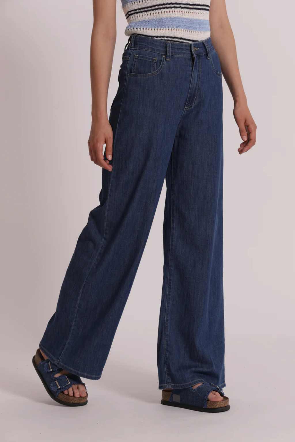 JEANS PALAZZO EM GANGA TENCEL COM ELÁSTICO - MIMI MUA
