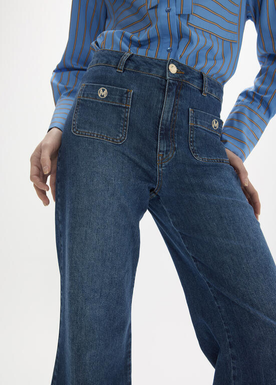 JEANS CINTURA SUBIDA, FALRE COM BOLSOS MAITE - LOLA CASADEMUNT