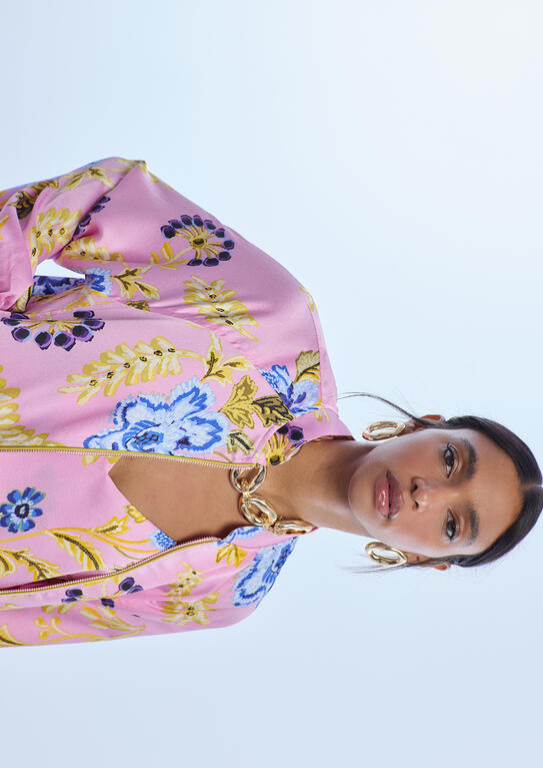 BOMBER DE CETIM FLORAL - LOLA CASADEMUNT